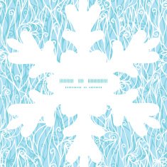 Vector abstract frost swirls texture Christmas snowflake silhouette pattern frame