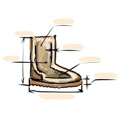 Winter boots ugg sketch for your design N2