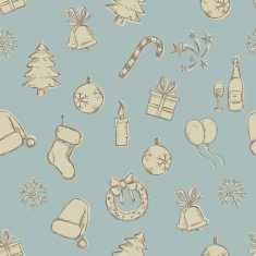 Vector Seamless New Year and Christmas Pattern N2