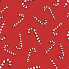 Vector Christmas Candy Canes Pattern N2