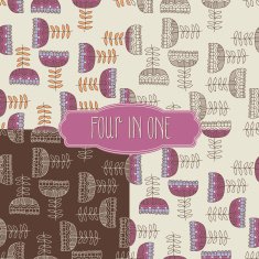 Seamless floral pattern Four different variants of color in one