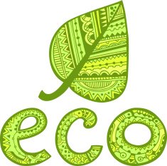 Green leaf and eco sign