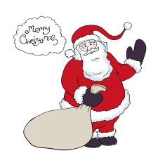 Santa Claus with a sack