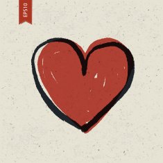 Heart sign on paper texture Vector EPS10