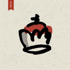 Crown sign on paper texture Vector EPS10