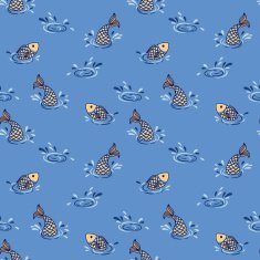 Seamless graphic pattern with fish