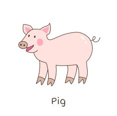 Funny cartoon pig