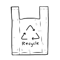 plastic bag with recycle sign