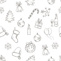Vector Seamless New Year and Christmas Pattern N7