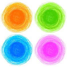 pencil colorful hand drawn circles