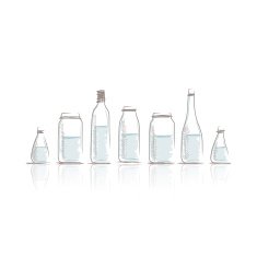 Set of bottles sketch for your design