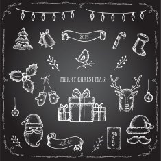 Christmas set of decorative elements