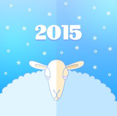 Sheep and Snow New Year Card