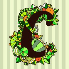 Vector hand draw letter N3