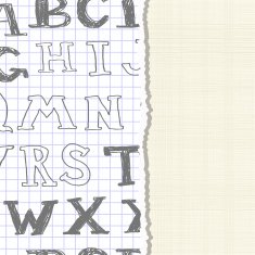 invitation card with doodle letters