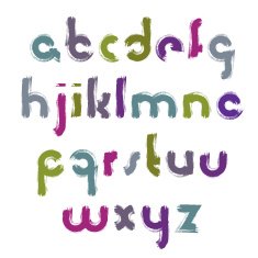 Vector acrylic hand-painted small letters isolated