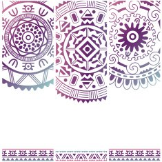 Set of banners with ethnic decorative ornament N2