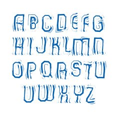 Uppercase calligraphic brush letters hand-painted bright vector