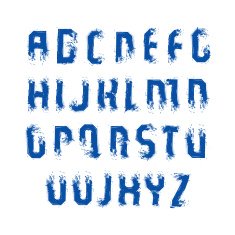 Vector colorful hand-painted letters isolated on white backdrop N3