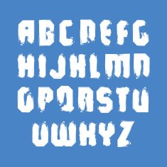 Handwritten contemporary vector uppercase letters doodle