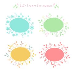 Hand-drawn frames with all seasons