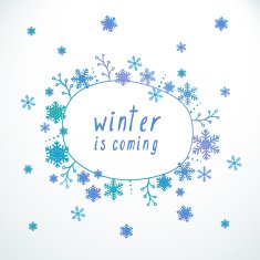 Cute doodle winter frame Vector illustration