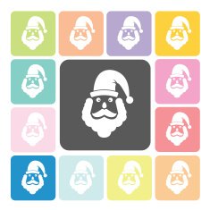 Santa claus Icon color set vector illustration