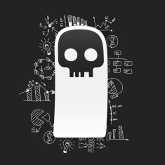 Drawing business formulas skull N20