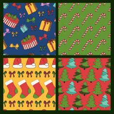 Merry Christmas and Happy New Year colorful seamless background N2