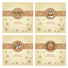 Vector set four Christmas card
