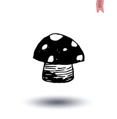 garden icon mushroom Hand drawn vector illustration