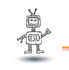 Robot cartoon vector illustration N6