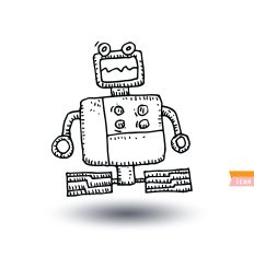 Robot cartoon vector illustration N7
