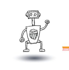 Robot cartoon vector illustration N8