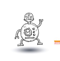 Robot cartoon vector illustration N9