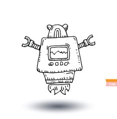 Robot cartoon vector illustration N10