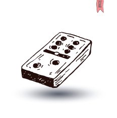 Domino icon hand drawn vector illustration