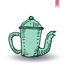 Coffee pot Vector isolated N3