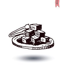 cubes of sugar Vector illustration