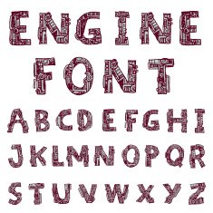 Hand drawn alphabet vector N12