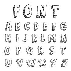 Hand drawn alphabet vector N20
