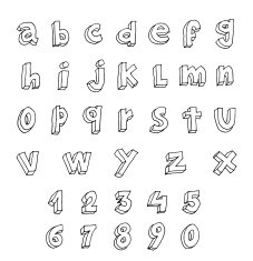 Hand drawn alphabet vector N23