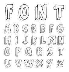 Hand drawn alphabet vector N25