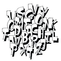 Hand drawn alphabet vector N27