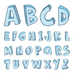 Hand drawn alphabet vector N28