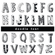 Hand drawn alphabet vector N31
