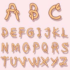 Hand drawn alphabet vector N33