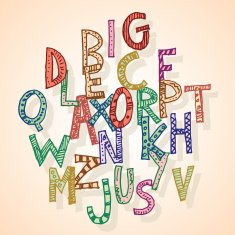 Hand drawn alphabet vector N36