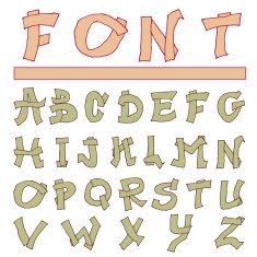 Hand drawn alphabet vector N37