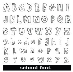 Hand drawn alphabet vector N43